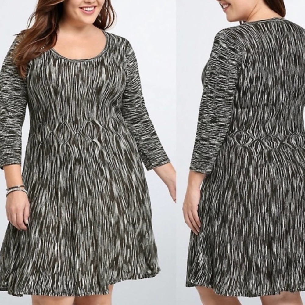 Torrid Stretch Sweater Fit Flare Dress